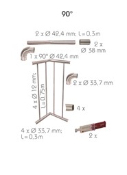 Zeige Details für Ecken-Set für Edelstahlgeländer Design Innsbruck Bild von Ecken-Set für Edelstahlgeländer Design Innsbruck